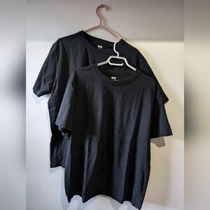 Uniqlo U black crewneck t shirts mens sz XL x2